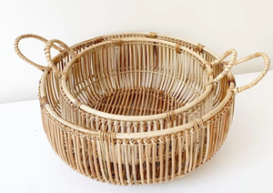 Panier en rotin avec poignées Panier de rangement d'inspiration Boho Ménage fabriqué à partir d'un fabricant indien - Product Image 2