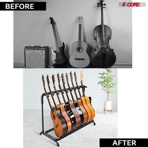 Support de rangement pour 5 guitares sur pied, 9 emplacements réglables pour guitares Flying V - Product Image 6