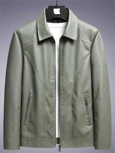 Chaqueta de Cuero para Hombre, Nueva Moda de Invierno, Cuello Alto, Logotipo Frontal, Impermeable, Transpirable, Forro Polar Personalizable de Alta Calidad - Product Image 4