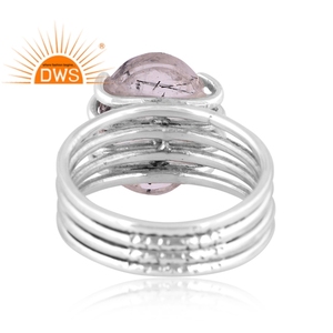 Best Selling Oxidized Sterling Silver Natural Black Rutile Gemstone <b>Statement</b> <b>Ring</b> Custom Jewelry Manufacturer - Product Image 4