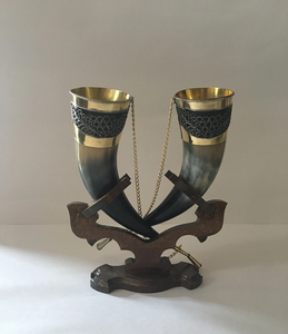 Shiny Attractive Viking Horn <b>Mugs</b> Hand-Carved Real Horn Eco-Friendly Nautical Drinking Horn <b>Mug</b> High Quality Polished <b>Mug</b> - Product Image 1