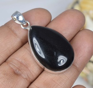 การออกแบบที่ดีที่สุดจี้นิลสีดําอัญมณี 925 สร้อยคอเงินที่สมบูรณ์แบบของขวัญแต่งงานสําหรับความรัก 925 แสตมป์เครื่องประดับ - Product Image 2