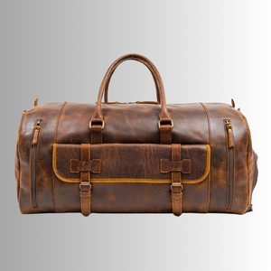 Full Grain Crazy Horse Leather Duffle <b>Bag</b> Premium Handmade Weekender <b>for</b> Men Vintage Look with Modern Utility - Product Image 1