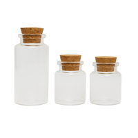 Bouteille en verre borosilicate cylindrique avec bouchon en liège, capacité 10ml/20ml, personnalisable OEM, pour artisanat DIY, flacons à vœux transparents