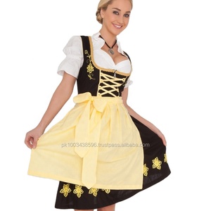Nouvelles Dirndls traditionnelles bavaroises pour femmes, design lumineux, écologiques, taille naturelle, longueur midi - Product Image 2