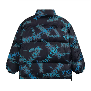 Chaqueta acolchada de algodón con logotipo personalizado para hombre, Abrigo acolchado de burbujas de invierno de diseñador, chaqueta acolchada de poliéster negro para exteriores para hombre - Product Image 4