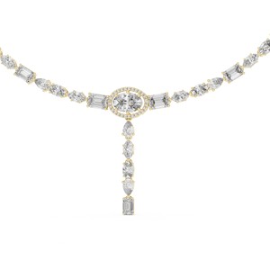 Collier Pendentif en Moissanite Taille Poire, Marquise et Émeraude Ovale, en Argent Sterling 925, Bijoux Fins pour Mariage et Cérémonie, Pierre Précieuse Élégante - Product Image 6