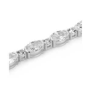 Oval Zirconia Bezel Set <b>Bracelet</b> Elegant Fine Bangle with Stylish Accents - Product Image 1