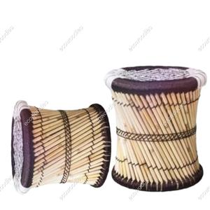 Intérieur Extérieur Relaxant Repose-pieds console incrustée d'os Tabouret de jardin fait à la main Meubles en rotin Ottoman Mudha Tabouret en bambou - Product Image 4