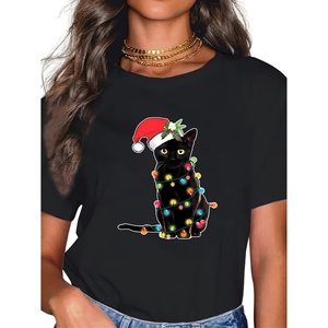 Women's Leisure T-Shirt for Spring/Summer One-Color Standard Printed Top Made in China - Product Image 1