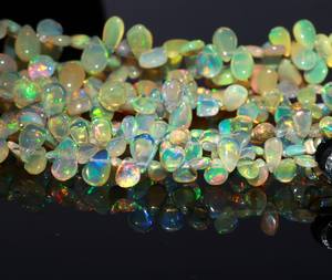 ลูกปัดอัญมณีรูปลูกแพร์แบบเรียบของเอทิโอเปียสำหรับทำเครื่องประดับลูกปัดโอปอลธรรมชาติขนาด8" - Product Image 4