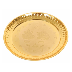 Attrayant Vintage Rond Pooja Thali En Laiton Pooja Thali Ensemble À La Main Puja Thali Traditionnel Pour L'article Religieux Hindou - Product Image 5