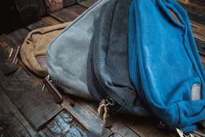 Leather Toiletry Bag <b>Waxed</b> Cotton <b>Canvas</b> with Christmas Gift for Bathroom Wardrobe Toiletry Kit Husband Gift LCTB-0095C - Product Image 5