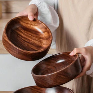 LOOK CRAFTED WOODEN BOWLS FOR FRUTS BOWL Set with Enamel Coated <b>Print</b> for Restaurant and Hotel Decorative Bowls <b>Japanese</b> - Product Image 2
