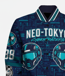 Chaqueta Bomber Varsity para Hombre, Estilo Urbano y Moderno |   Chaqueta Universitaria Personalizada con Cuello Alto y Diseño con Capucha - Product Image 5