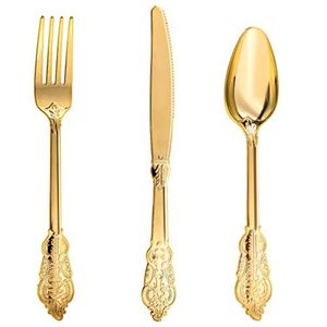 Elegant Gold Plated Stainless Steel Cutlery Set with Long Handle Modern Dining Experience High Polished Gold Finished - Product Image 3