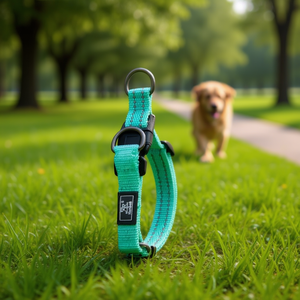 Collare per Animali Domestici Bicolore con Strisce Riflettenti per Passeggiate all'Aperto e Visibilità - Product Image 3