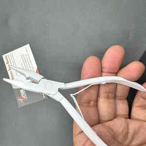 Microbilles en acier inoxydable blanc mat outils d'extensions de cheveux crus Logo personnalisé applicateur à deux trous pince d'extension de cheveux - Product Image 4