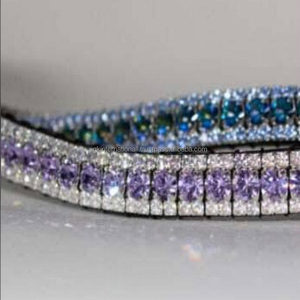 Lanière bride cheval en cuir, bracelet avec chaîne en cristal, plusieurs couleurs disponibles, vente en gros, design personnalisé cheval - Product Image 4