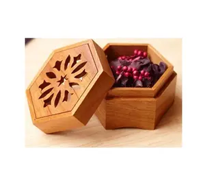 Highly classified wooden design Spicy Box with cutting cap specially used for rose petals and kesar in kashmiri kitchens for tea