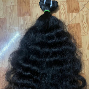 Cheveux humains vierges non traités, donneur unique, cheveux indiens de temple, texture droite, bouclée, ondulée, longueur étirée de 24 pouces, prix de gros - Product Image 2