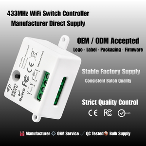 Kit d'interrupteur lumineux sans fil à télécommande RF 433 MHz, interrupteur auto-alimenté, bouton poussoir, panneau d'interrupteur mural - Product Image 1