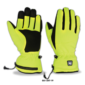 Unisex Waterproof Windproof Cold Warm High Visibility Yellow 7.4V <b>Battery</b> Heated Gloves - Product Image 1