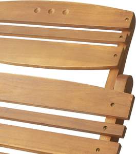 Tumbona de Madera de Acacia para Exteriores, Acabado Amarillo Natural, Tumbona para Patio o Terraza con Técnica Pulida, Marca para el Hogar - Product Image 4