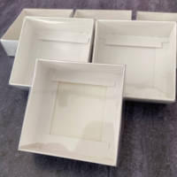 Boîte Cadeau en Carton Blanc de 9x9x3 cm avec Couvercle Transparent Mat pour Noël, Biscuits, Gâteaux, Bonbons, Emballage de Fête