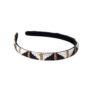 Elegante banda para el cabello con cuentas de semillas con diseño de cuentas hecho a mano para mujeres, banda para el cabello con cuentas coloridas completamente personalizada - Product Image 5