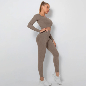 Conjunto de Leggings y Sujetador Deportivo Transpirable Personalizado OEM, Conjunto de Yoga para Mujer, Ropa Deportiva de Spandex y Poliéster, Conjuntos de Yoga para Mujer - Product Image 2