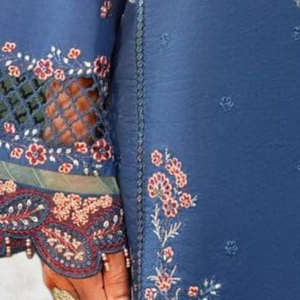 Salwar Kameez décontracté brodé de haute qualité pour femmes, tenue trois pièces prête à l'emploi avec Dupatta et pantalon - Product Image 6