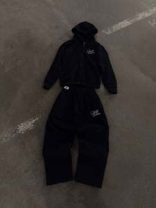 Hot Selling Breathable Heavyweight Pullover 100% Cotton Gym Running Oversized Hoodie <b>Sweatpants</b> <b>Women</b> Tracksuit Sweatsuit Set - Product Image 2