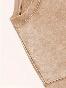 T-shirts pour hommes légers respirants lavés à l'acide 100% coton tendance motif solide à manches courtes col rond écologique séchage rapide - Product Image 3