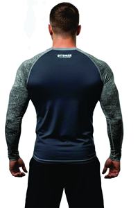 Camiseta de Manga Larga con Diseño Personalizado y Logotipo Impreso por Transferencia de Calor, Nueva Llegada, para Artes Marciales Mixtas (MMA) para Adultos, Color Gris - Product Image 3