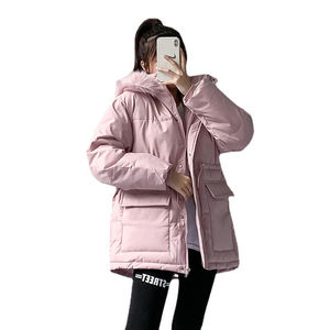 Chaqueta acolchada recortada acolchada personalizada al por mayor para mujer de lona transpirable con procesamiento de punto de temporada de invierno - Product Image 1