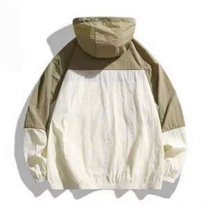 Alta calidad 100% Nylon ligero cremallera completa de gran tamaño Unisex cortavientos protección solar chaqueta de chándal con capucha Unisex - Product Image 2