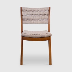 Java Furni Craft DA-02 Teak Wood <b>Dining</b> <b>Chair</b> with Woven Seat Microfiber Upholstery <b>Scandinavian</b> Modern Design Home Furniture - Product Image 1