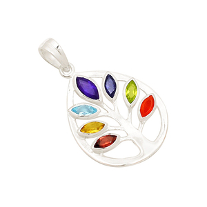 Hermoso DISEÑO DE Chakra de piedra múltiple Natural, joyería India elegante, colgante fino de Plata de Ley 925 sólida, encanto de moda - Product Image 3