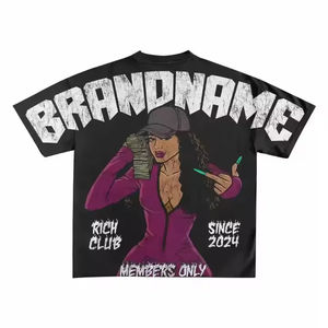 Impression à la demande, impression graphique sur coton lourd, 240 g/m², t-shirt oversize tendance, coupe ample, impression DTG pour hommes - Product Image 4