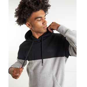 Sweat à capuche unisexe personnalisé Street Wear bicolore noir et gris pour hommes - Product Image 1