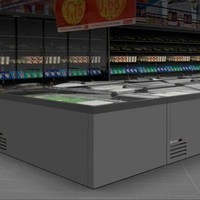 Îlots de couvercle en verre coulissant incurvé pour réfrigérateur FRAMEC avec réfrigérateur à compresseur à vitesse variable 2544X964X895mm