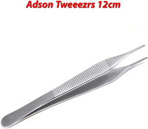 Adson pinset Forceps tisu Manual 12cm, ujung bergerigi baja tahan karat, instrumen bedah medis presisi untuk tisu - Product Image 2