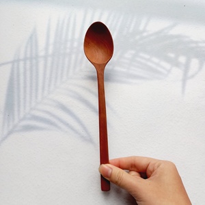 ชุดช้อนซุปทำจากไม้ธรรมชาติเป็นมิตรกับสิ่งแวดล้อม,ช้อนสำหรับสลัดกาแฟไอศกรีมน้ำผึ้ง - Product Image 5