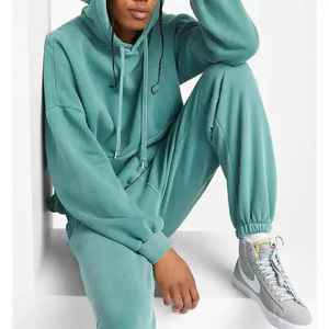 Alta calidad 500 Gsm hombres algodón grueso pesado ácido lavado pulóver Sudadera con capucha de gran tamaño polar con hombro caído Sunfaded Hoodie - Product Image 4