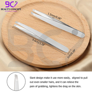 Pinzas para Cejas de Acero Inoxidable con Punta Inclinada, Pinzas de Precisión para Cejas y Vello Facial para Hombres y Mujeres - Product Image 4