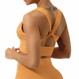 Sujetador Deportivo de Yoga con Soporte Alto, Reversible, con Logotipo Personalizado, Ligero, Transpirable, con Copas sin Costuras, Tallas Grandes, para Gimnasio, Mujer - Product Image 1