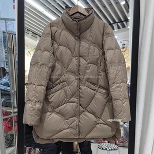 2024 Mid-Long Puffer Jacket Winter <b>Women</b> Simple White Duck Down Coat Stand Collar <b>Parka</b> Female Single Breasted Outwear - Product Image 6