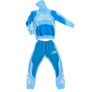 Unisex Sports Tracksuit Set-Long Sleeve Hoodie Sweatpants 100% Cotton Fall Winter Two-Piece Sweatsuit Rhinestone Plus Size - Product Image 1