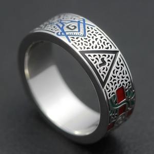 Vintage Shriners Scottish <b>Mason</b> Masonic 32 Degree Sterling Silver <b>Ring</b> Masonic Solid Sterling Silver <b>Ring</b> Masonic Embroidered - Product Image 4